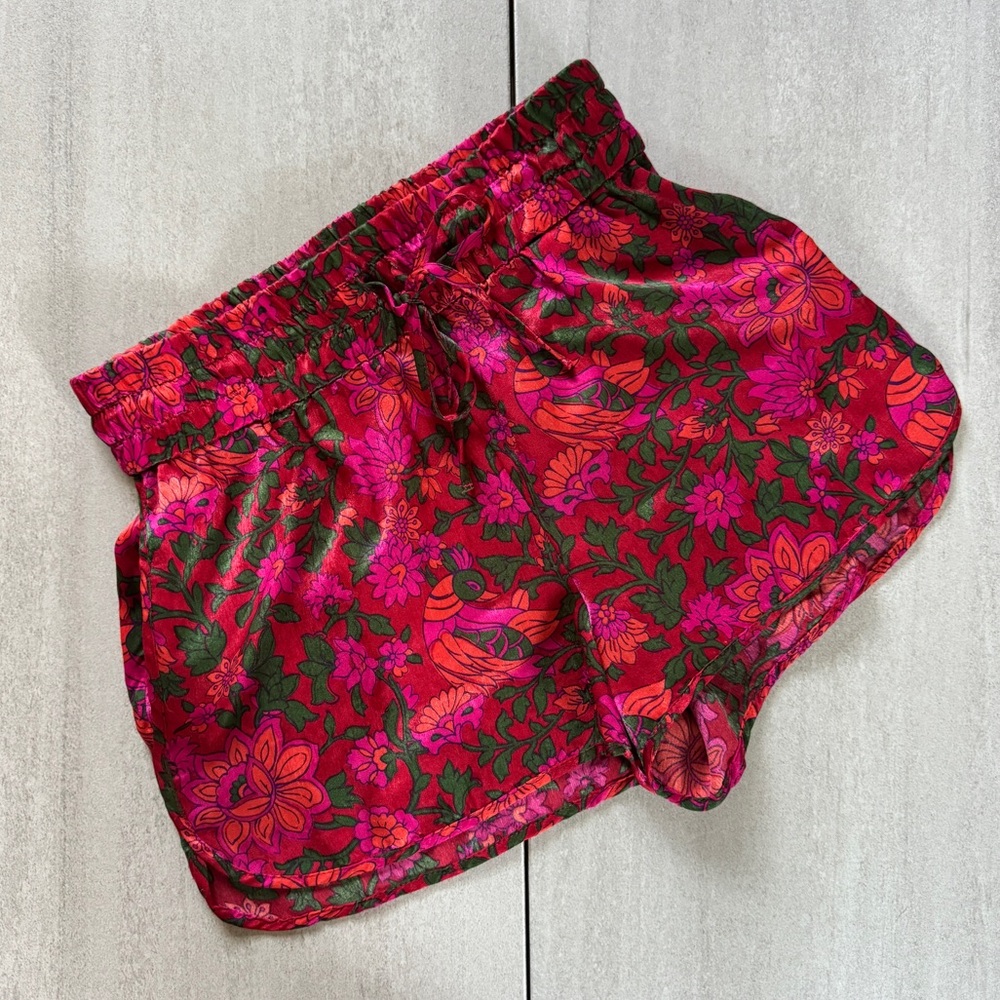 Zara Satin Floral Shorts